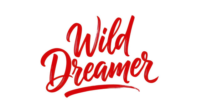 Red Wild Dreamer Typography Logo Sign.