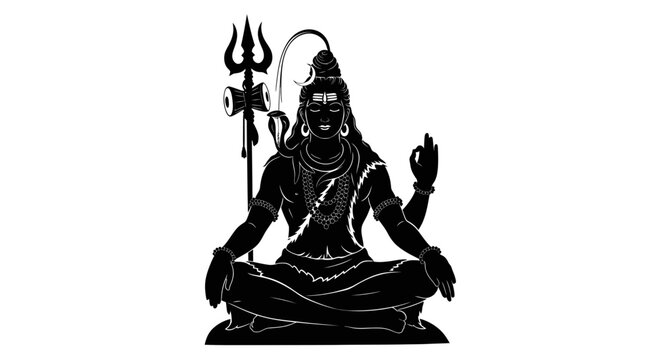 Shiva Hindu God Sitting Meditation.