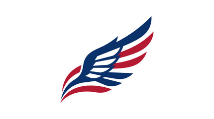 Fototapeta premium American flag wing emblem design graphic.