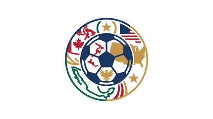 Obraz premium Soccer Ball with Flags Logo.