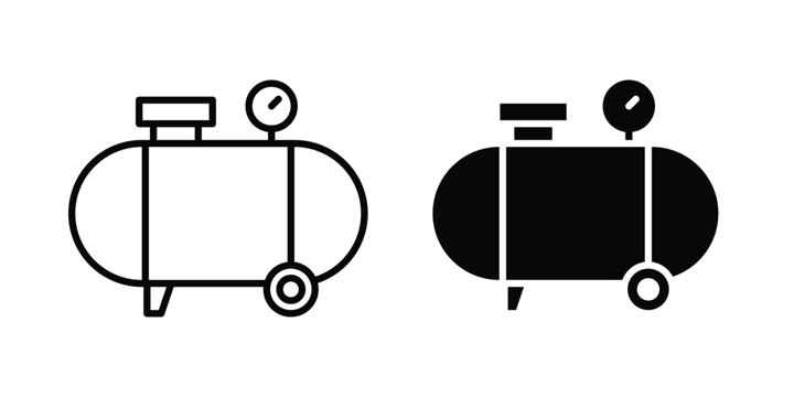Air compressor icon vector. Simple flat symbol. editable strokes
