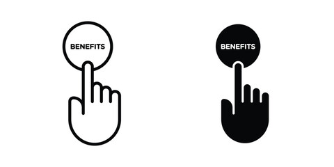 Obraz premium benefits icon vector. Simple flat symbol. editable strokes