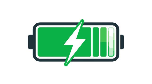 Battery icon with lightning bolt symbolizing charging energy.