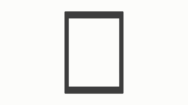 A simple black square frame on a white background