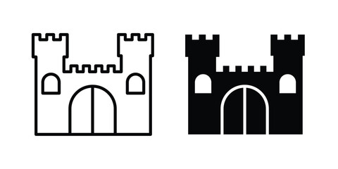 Castle icon vector. Simple flat symbol. editable strokes © Annimo