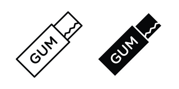 Chew gum icon vector. Simple flat symbol. editable strokes