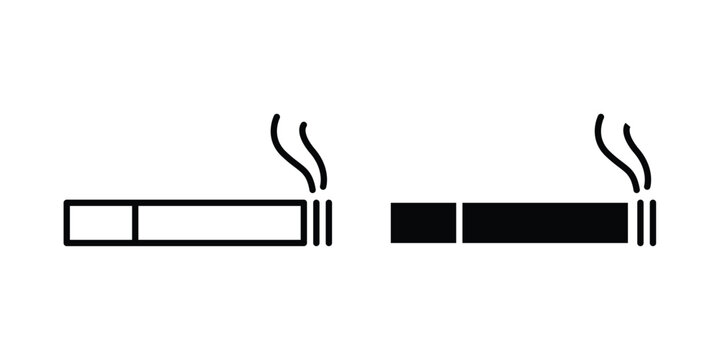 Cigarette icon vector. Simple flat symbol. editable strokes