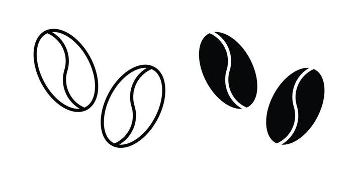 Coffee beans icon vector. Simple flat symbol. editable strokes