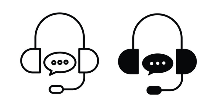 Customer support icon vector. Simple flat symbol. editable strokes