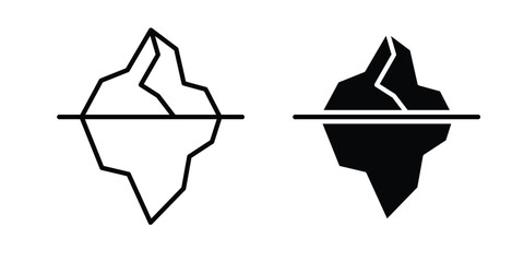 Iceberg icon vector. Simple flat symbol. editable strokes © Annimo