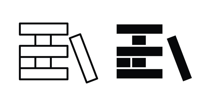 Jenga icon vector. Simple flat symbol. editable strokes