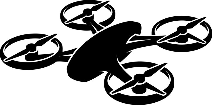 Quadcopter drone with propeller guards vector graphic quadcopter technology