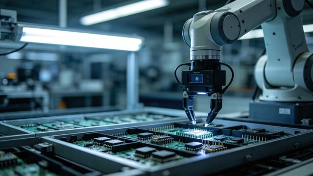 High-speed robotic handler sorting electronic components by 