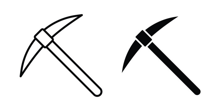 Pick axe icon vector. Simple flat symbol. editable strokes