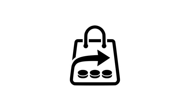 Buy Now Pay Later Shopping Bag Icon Black Financial Service Vector