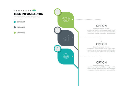 tree infographic, graph for steps to reach the goal, template vector eps 10.