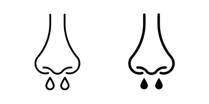 Runny nose icon vector. Simple flat symbol. editable strokes