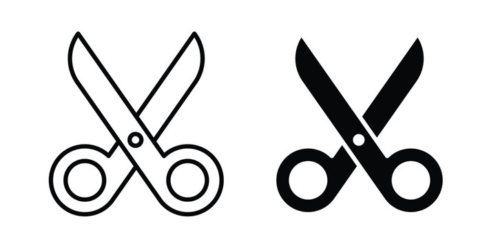 Scissors icon vector. Simple flat symbol. editable strokes
