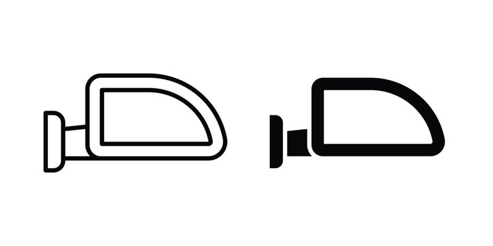 Side mirror icon vector. Simple flat symbol. editable strokes