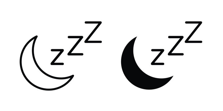 Sleep icon vector. Simple flat symbol. editable strokes