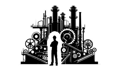 Obraz premium silhouette of a man in industry