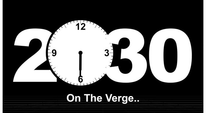2030 countdown: approaching future deadline concept animation