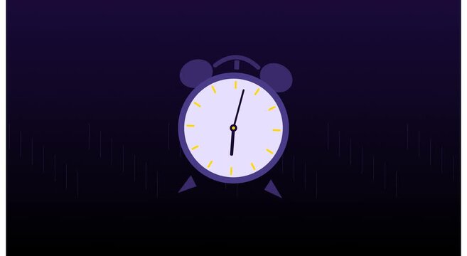Animated alarm clock ticking time motion animation