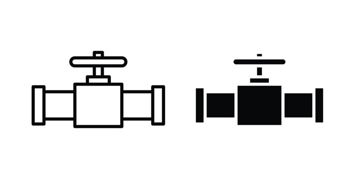Valve icon vector. Simple flat symbol. editable strokes