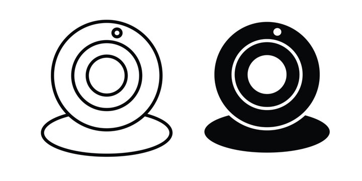 Web camera icon vector. Simple flat symbol. editable strokes