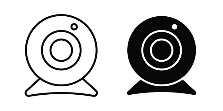 Webcam icon vector. Simple flat symbol. editable strokes