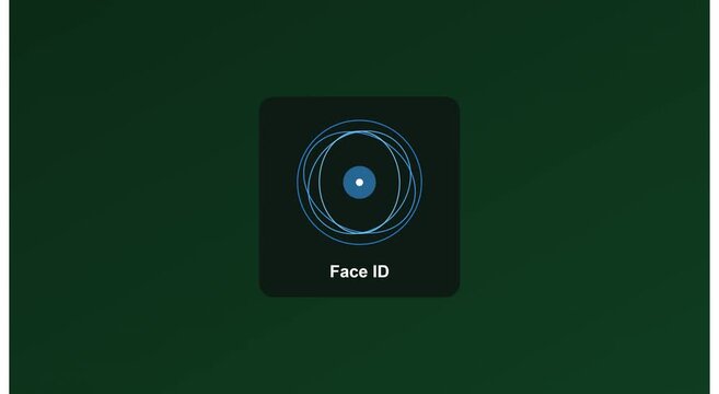 Face id biometric authentication interface animation