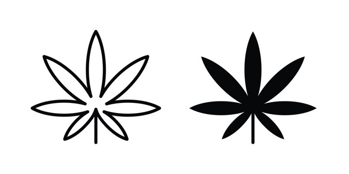 Weed icon vector. Simple flat symbol. editable strokes