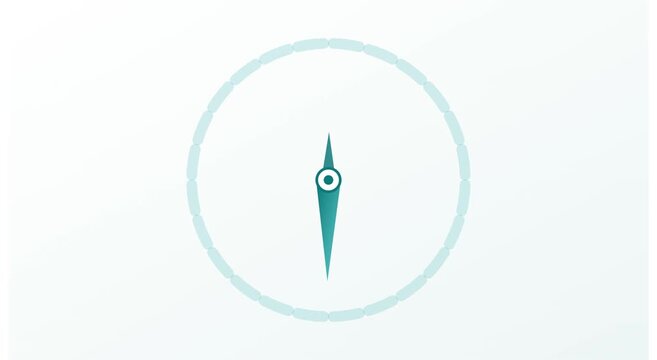 Minimalist clock timer animation with rotating hand animation