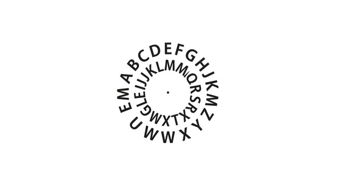 Alphabet Circle Letters Stamp Design.