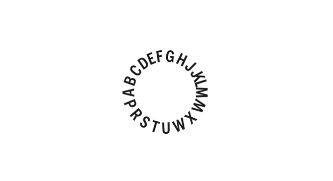 Alphabet Circle Letters Typographic Design.