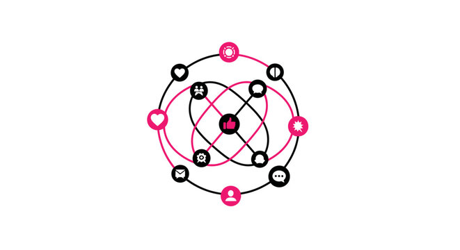 Atom Structure Model with Electrons Orbiting.