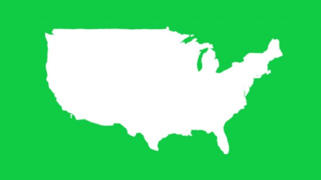 United States of America USA wiggle animation map loop green background
