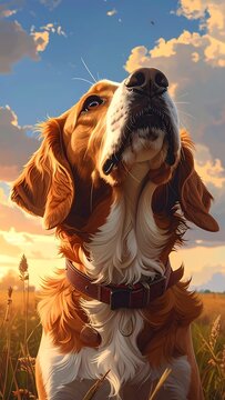 Golden dog surveys fields