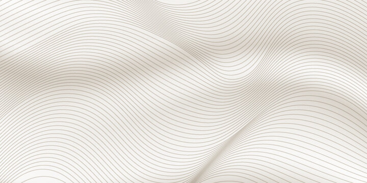 Abstract Golden Wave Pattern of Thin Curved Lines