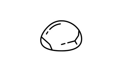 Stone Line Icon Minimal Rock Outline Symbol Vector Illustration © MD