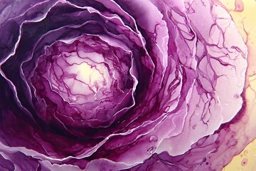 Obraz premium Vibrant purple & white abstract flower, watercolor-like, close-up details