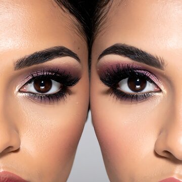 Close-up of womans eyes with makeup.