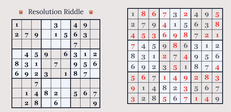 Sudoku puzzle grid with solved and unsolved sections on a minimalist background