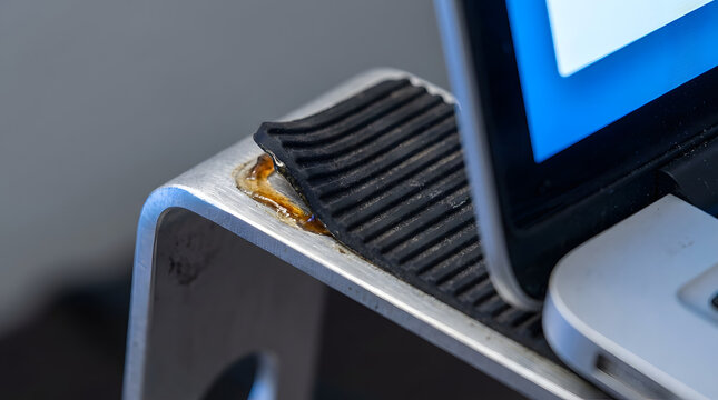 Close-up of dirty gun trigger with rust