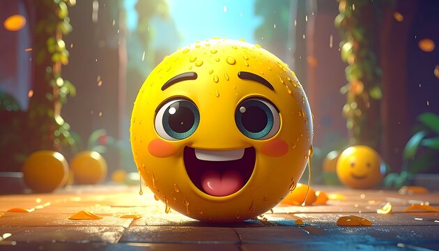 Happy face in water