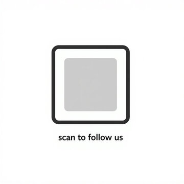Modern QR Code Sticker with 'Scan to Follow Us' Text for Social Media and Marketing