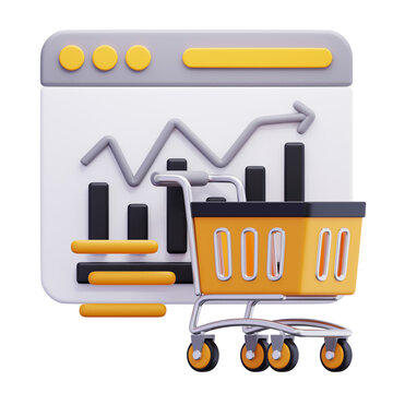 sales rush 3d icon illustration