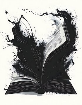 Ink splatters from book