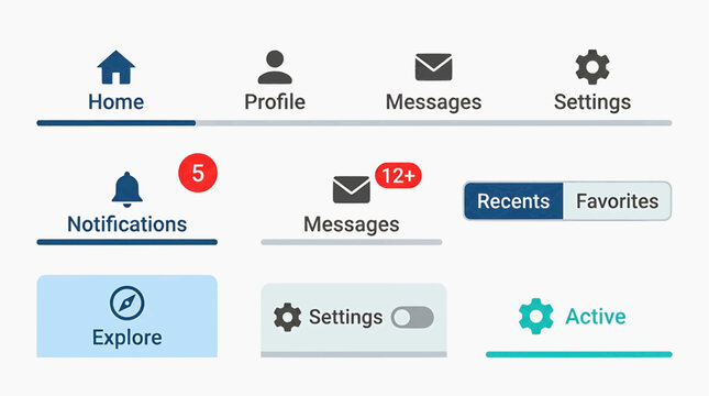 A person interacts with a notification menu on a digital interface with various icons and buttons.