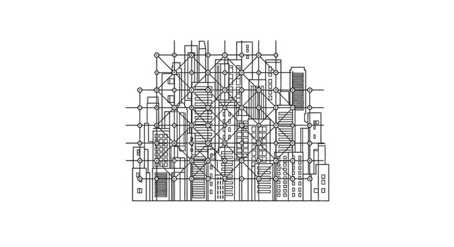Intricate mechanical engineering blueprint design.